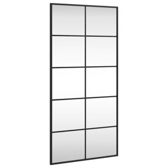 vidaXL Espejo De Pared Rectangular De Hierro Negro 50x100 Cm Vidaxl