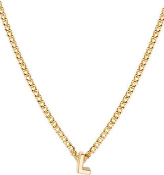 Brook & York Kira Mini Initial Pendant Necklace in Gold L at Nordstrom