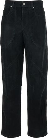 Isabel Marant Kelvina Pants - Dames - Regular Fit Jeans - Zwart - 2XS - Leer - Jeans