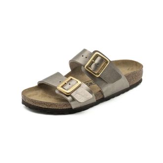Birkenstock Sliders, female, Beige, Size: 10 US Graceful Taupe Womens Sandals