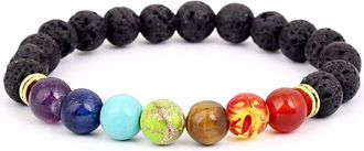 Generic New Buddha Bless Lose Weight Chakra Bracelet Lava Balance Beads Buddha Prayer Natural Stone Bracelet for Women