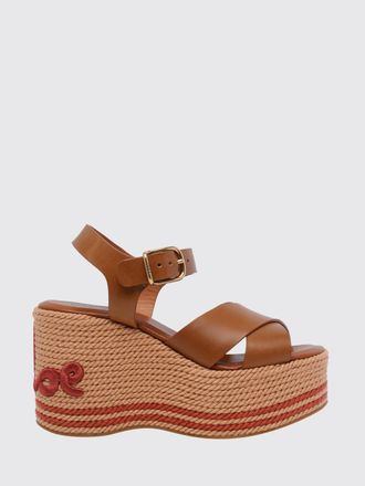 Chlo&eacute; Sandalo con zeppa Chlo&eacute; in pelle