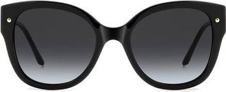 Carolina Herrera 55mm Gradient Butterfly Sunglasses in Black/Dark Grey Sf at Nordstrom