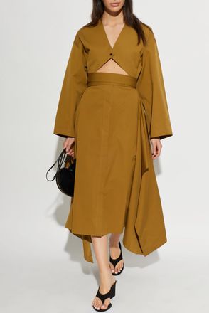 Alaia Dress With Decorative Tie, Womens, Brown