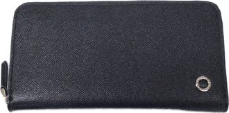 Bulgari Black Leather Long Wallet (Bi-Fold) (Pre-Owned)