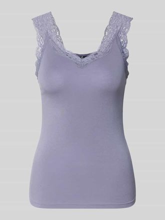 Pieces Slim Fit Tank Top aus Viskose-Mix Modell BARBERA LACE in Lavender, Gr&ouml;&szlig;e XL