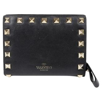 Valentino Pre-owned Wallets, female, Black, Size: ONE SIZE Pre-owned Rockstud Wallet