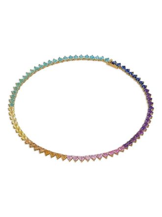 Anabela Chan Pasque Eternity Heart necklace - women - Lab-Grown Sapphire/18kt Gold Vermeil - 40 - Purple
