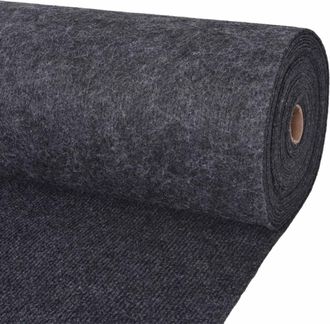 vidaXL Alfombra Gris Antracita 1,2 X 15 M Poli&eacute;ster Vidaxl