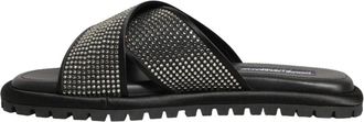 Dolce & Gabbana Criss-Cross Slide Sandals - male - Dolce & Gabbana - Sliders - Black - 10 UK - Shoes