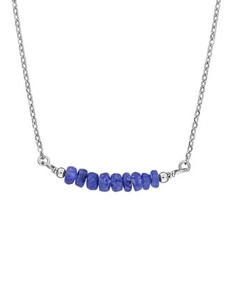 Rina Limor Silver 0.53 Ct. Tw. Blue Sapphire Bead Bar Necklace