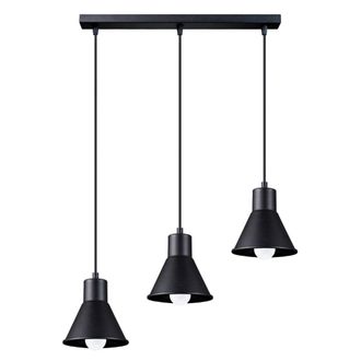 Sollux Lighting L&aacute;mpara de techo negro acero alt. 120 cm