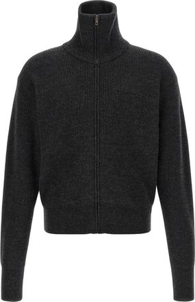 Christophe Lemaire Zipped Cardigan - Heren - Vesten - Grijs - M - Wol - Truien & Vesten
