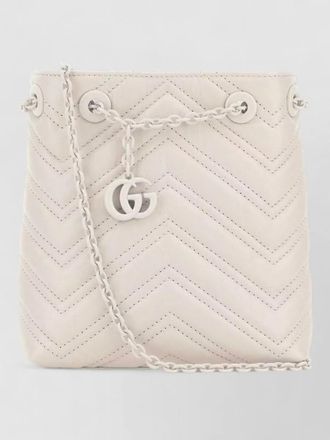 Gucci leather micro gg marmont bucket bag chain