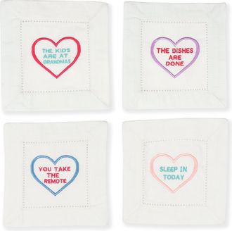 Tiramisu Cocktail Chuckles Embroidered Napkins