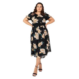 Lovedrobe Womens Plus Size Dresses Summer Dress for Ladies Sun Dress Short Ballon Size 16 Black