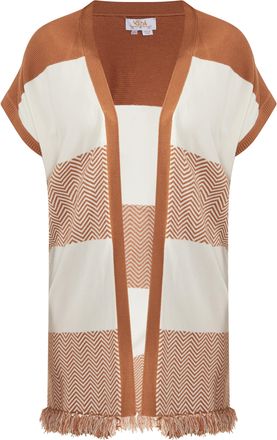 Usha FESTIVAL Gebreid Vest Lang carnea