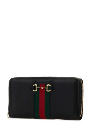 Gucci Womens Black Leather Wallet Blackvrvblack Calf Skin Portafogli