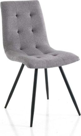 Oresteluchetta Juego De 2 Sillas Acolchadas De Tela Y Metal Negro Mate Knowxville