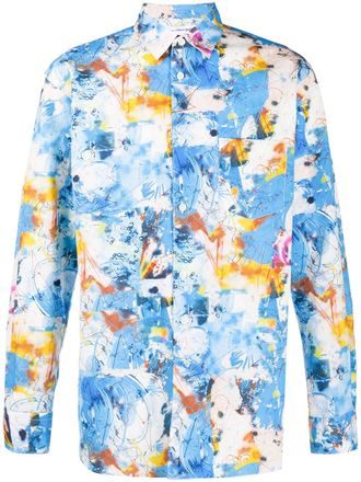 Comme Des Garçons Camicia con stampa - Blu