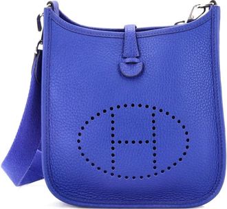 Herm&egrave;s Evelyne Bag Gen III Clemence TPM crossbody bag - Blu