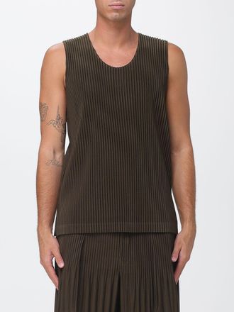 Homme Pliss&eacute; Issey Miyake Homme Pliss&eacute; Issey Miyake Pleated Technical Cr&ecirc;pe Tank Top with U-Neck