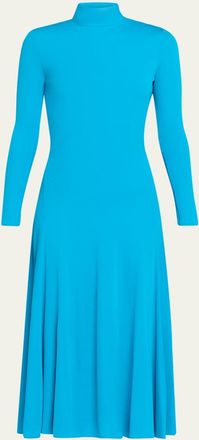 Alaia Heart Cutout Turtleneck Long-Sleeve Maxi Dress