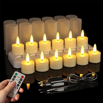 OEM Cera De T&eacute; Recargable, Paquete De 12 Unidades, Con Estaci&oacute;n De Carga Y Temporizador, Cera De T&eacute; Led, Luz Intermitente, Con Control Remoto Y Funci&oacute;n De