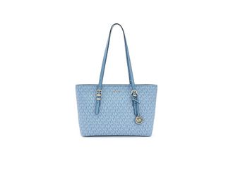 Michael Kors Quinn Medium East West Top Zip Tote Handbags Chambray