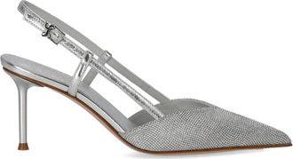 Sergio Levantesi Giulia Slingback Pump met Strass - Dames - Pumps - Grijs - 39 EU - Leer - Schoenen