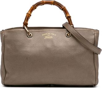 Gucci Pre-owned Gucci Medium Calfskin Bamboo Shopper Satchel Ladies 323660 520981