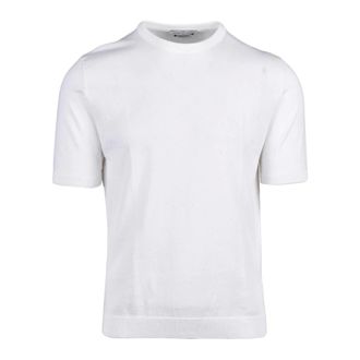 Daniele Alessandrini Round-neck Knitwear, male, White, Size: 2XL Maglioncino Girocollo