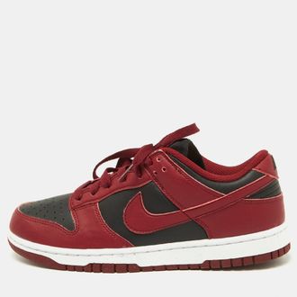 Nike Red/black Leather Dunk Low Top team Red Sneakers