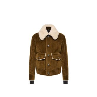 Moncler Moncler Givrand Shearling-trimmed Corduroy Short Down Jacket, Men, Brown, Size: 2
