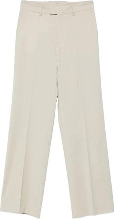 Berwich Gekreiste Broek - Dames - Wijde Broeken - Beige - XS - Wol - Broeken