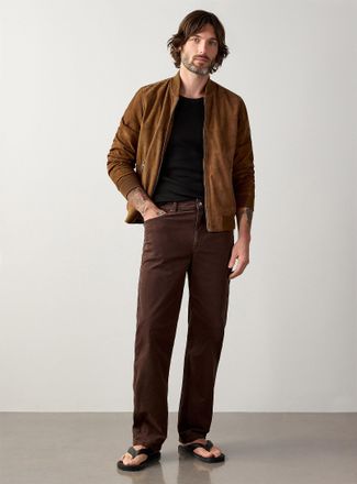 Le 31 Mens Genuine suede bomber jacket