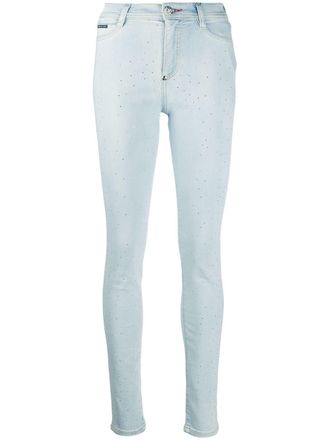 Philipp Plein Jeans skinny a vita alta - Blu