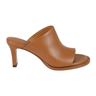 Tod's Bruin Leren Open Teen Hak Sandaal - Dames - Muiltjes - Bruin - 37 1/2 EU - Leer - Schoenen