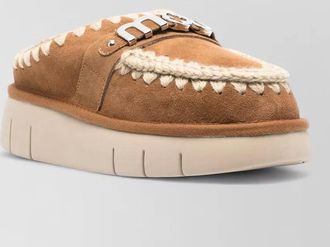 Mou sheepskin bounce clog slippers