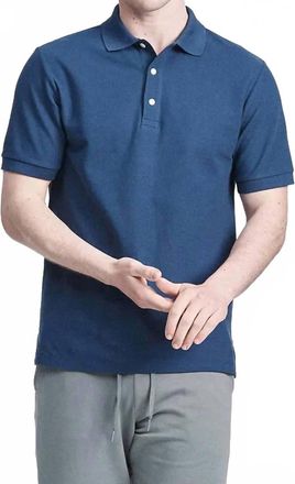h&aring;ndv&aelig;rk Pique Polo Shirt In Marine Blue