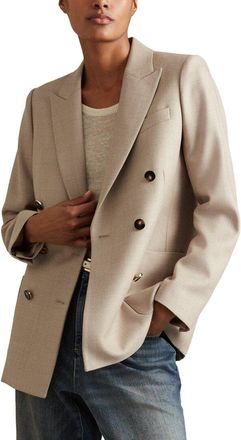 Reiss Harriet Double-Breasted Wool-Blend Jacket