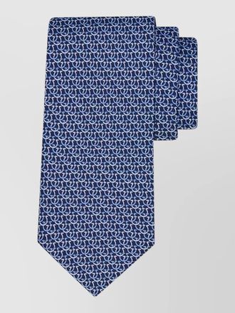 Ferragamo silk tie gancini circle pattern