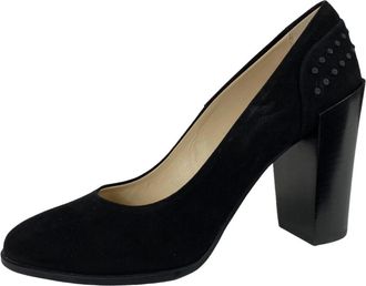 Tod's Suede Schoenen Decollete Zwarte Hak - Dames - Pumps - Zwart - 40 EU - Schoenen