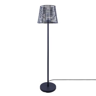 Paco Home Paco Home - Luminaria Ext. Int. L&aacute;mpara Exterior E27 Moderno Rat&aacute;n Impermeable Ip44 E27 Antracita-negro, L&aacute;mpara De Pie + Bombilla