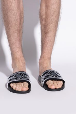 Casablanca Slides With Logo, Mens, Black