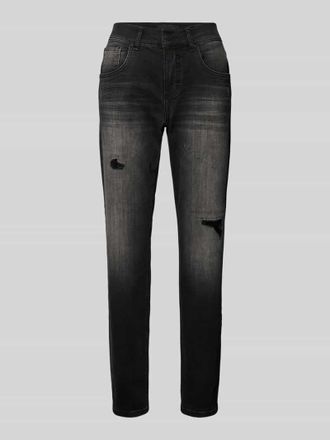 Angels Slim Fit Jeans im 5-Pocket-Design Modell BOYFRIEND in Anthrazit, Gr&ouml;&szlig;e 46/30
