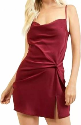 Glam Cowl Neck Mini Slip Dress In Wine