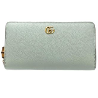 Gucci Pale Green Leather Long Wallet (Bi-Fold) (Pre-Owned)