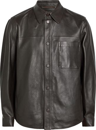 Slowear Leather Overshirt Jacket - Black - M