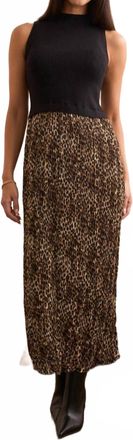 Tribal Sleeveless Twofer Maxi Dress In Black